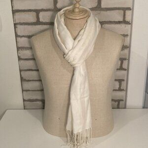 White Scarf with Fringe
